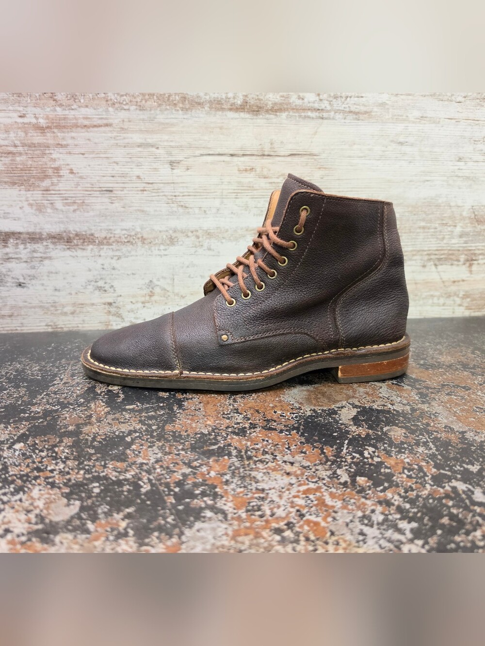 Cole Haan Dark Brown Leather Lace-Up Men's Boots